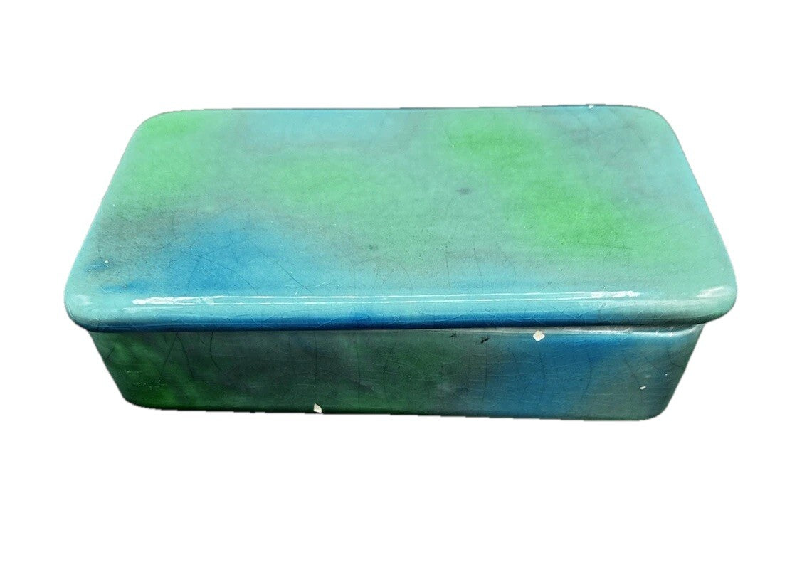 Cigarette Mid Century Italian Pottery Dark Green Box Raymor Vintage