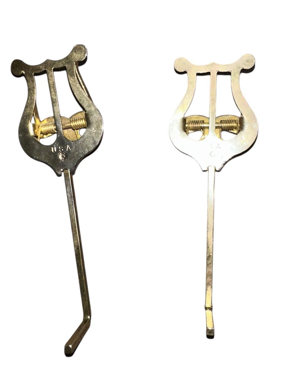 Clips Curved Shank Trumpet Music Sheet Brass (2) Vintage