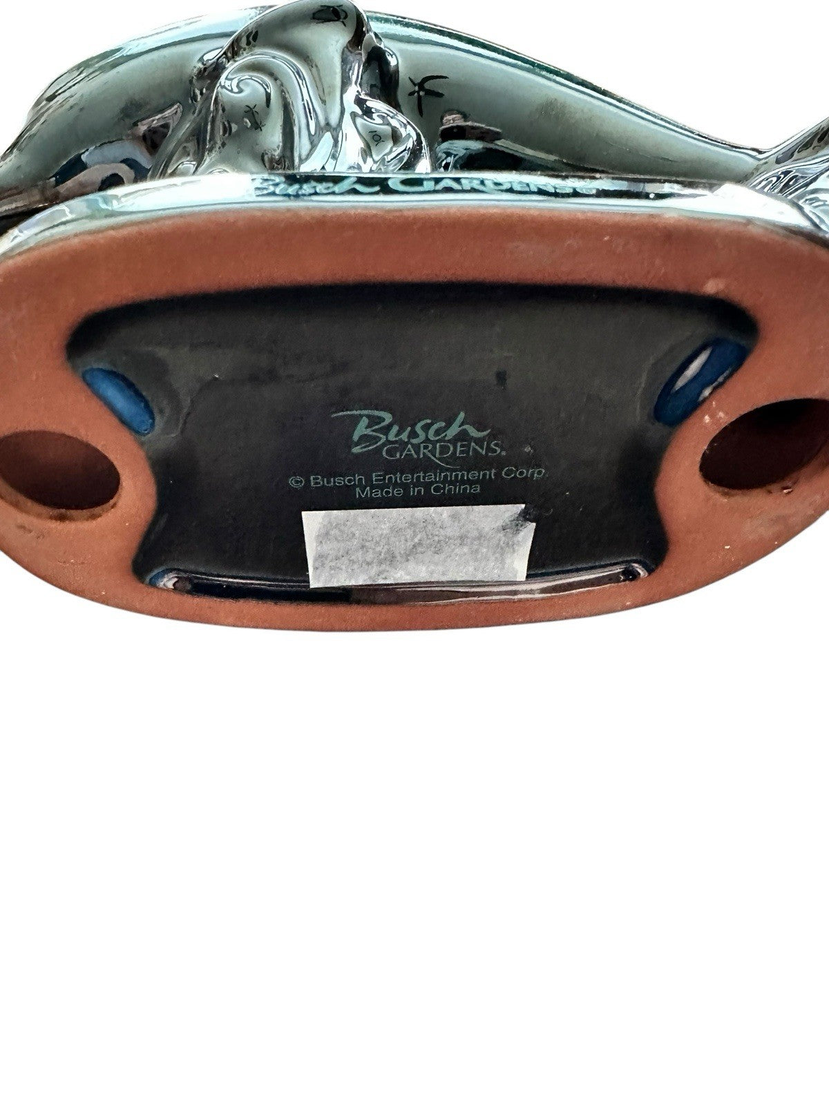 Dolphin Ceramic Statue Busch Gardens 5 1/4” Tall Green Vintage