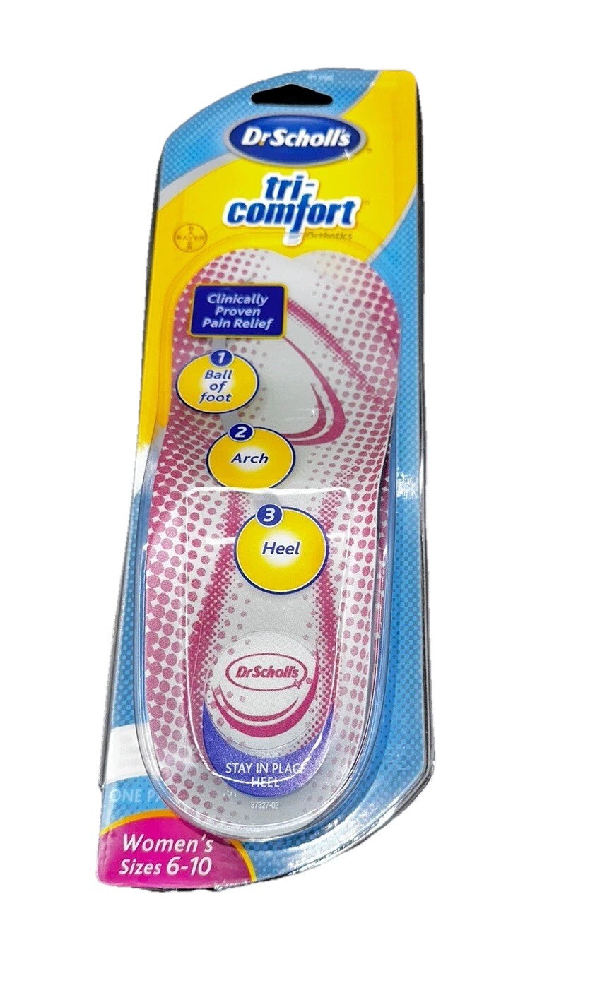 Dr. Scholls Womens Comfort Shoe Insoles TRI-COMFORT Size 6-10 One Pair New