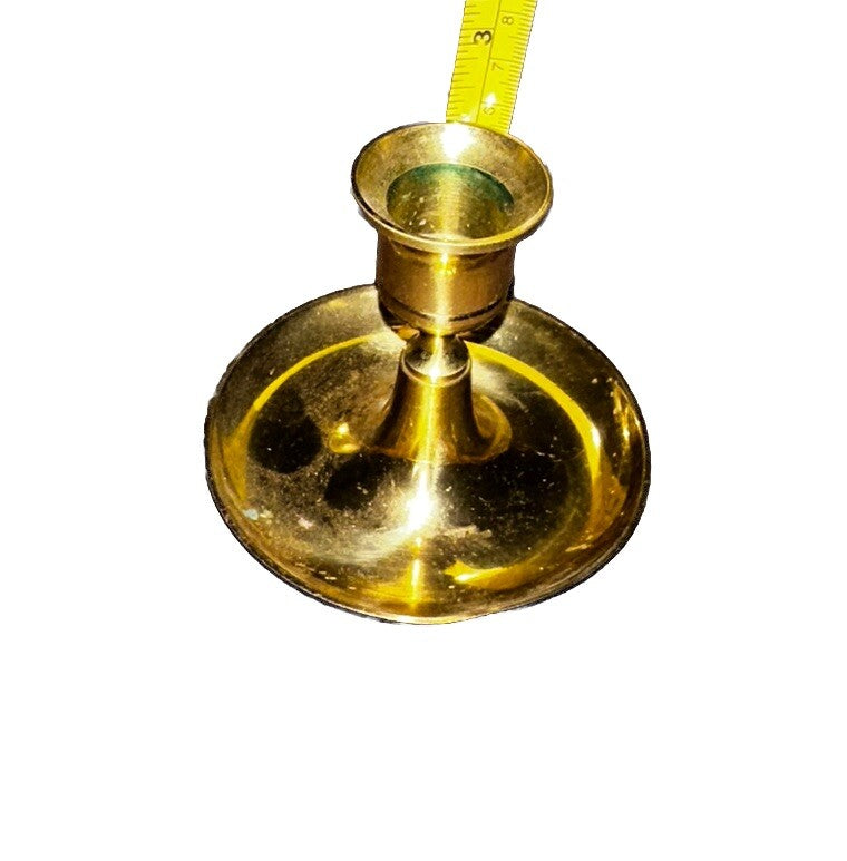 Candleholders Saucers Baldwin 3" T By 3” W Brass Vintage