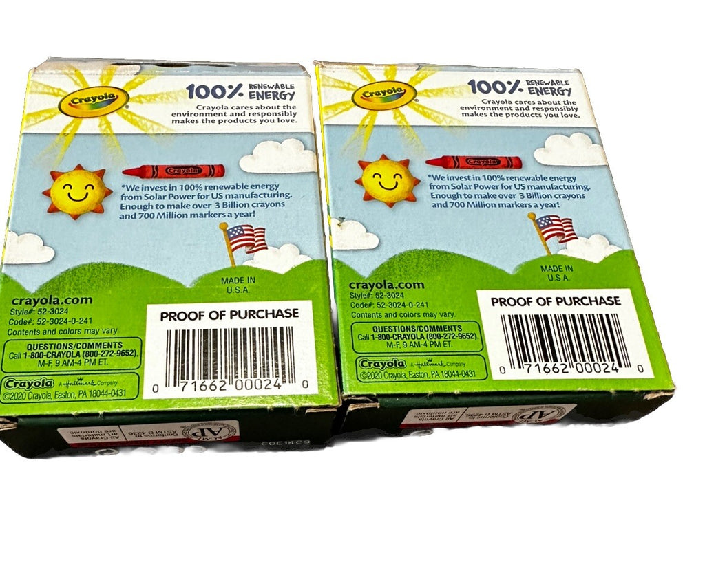 Crayola Crayons 24 Pack Lot Of 2 Nontoxic 48 Total Crayons New