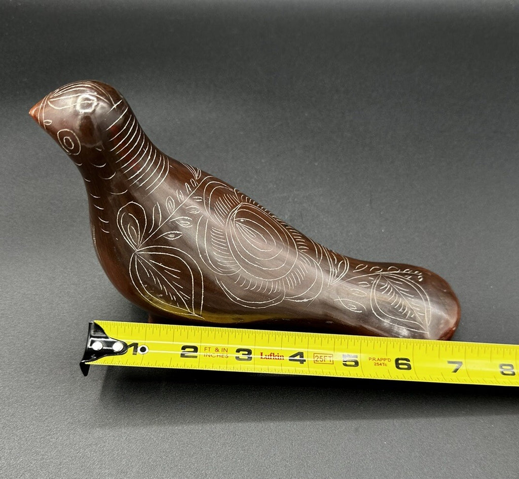 Art Pottery Dove Tonala Monochrome in Brown Mexican Folk