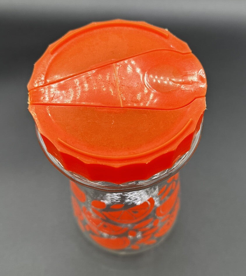 Carafe 24oz Anchor Hocking Orange Juice Glass Lidded Vintage