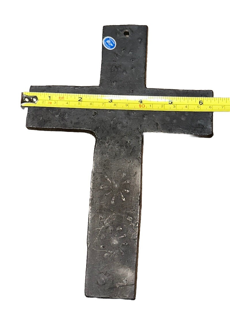 Cross Ornate Stone Religious Decorative Wall Hanging 9” X 6.5” Mexico