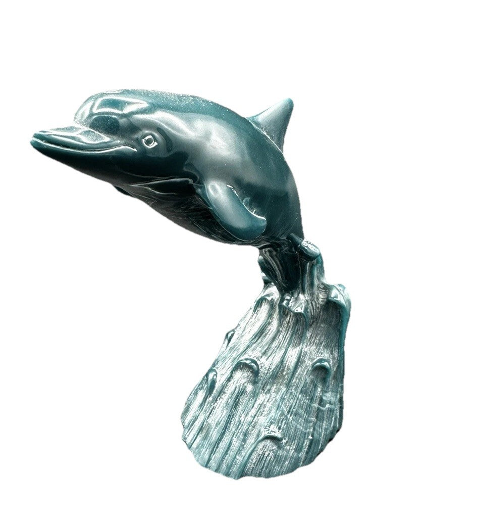 Dolphin Sculpture Cultured G.H. Cook Company Marble Fine Art Sculpture USA