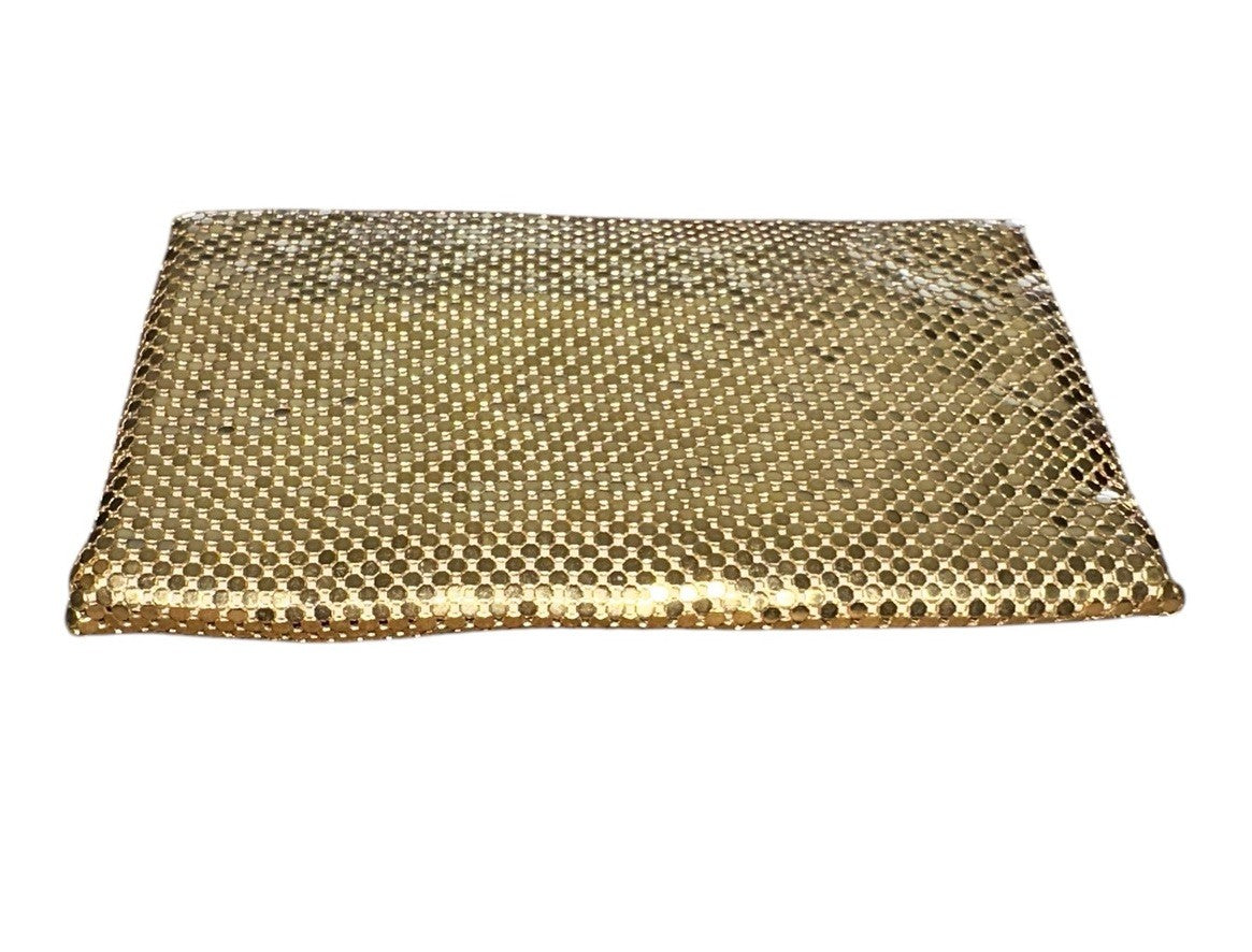 Clutch With Crystal Closure Whitting and Davis Gold Mesh Evening Vintage