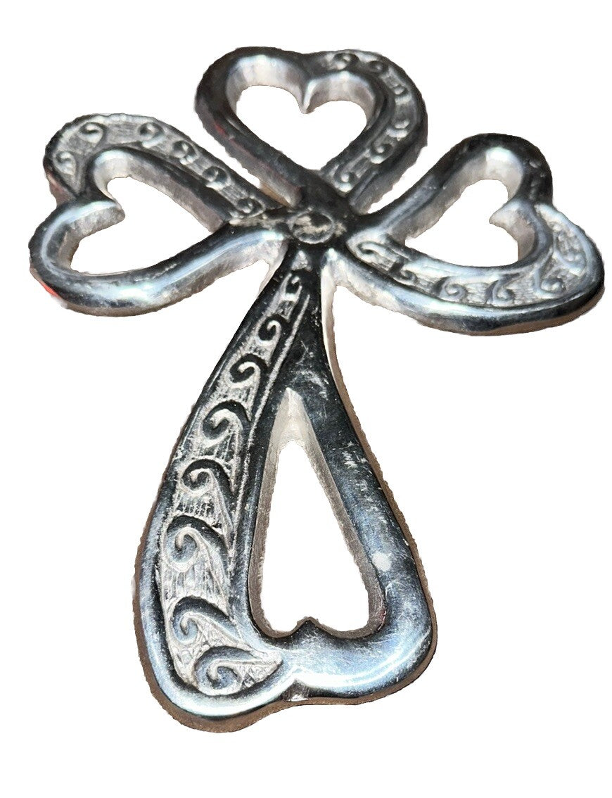 Cross Christian Ornate Mexico 8” Brinson & Collins Aluminum Silver Colored
