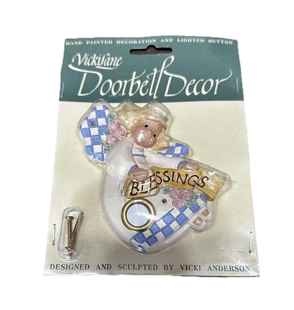 Doorbell Vicki Lane Decorative Blessings Angel Light Up Button Home Accent Vtg
