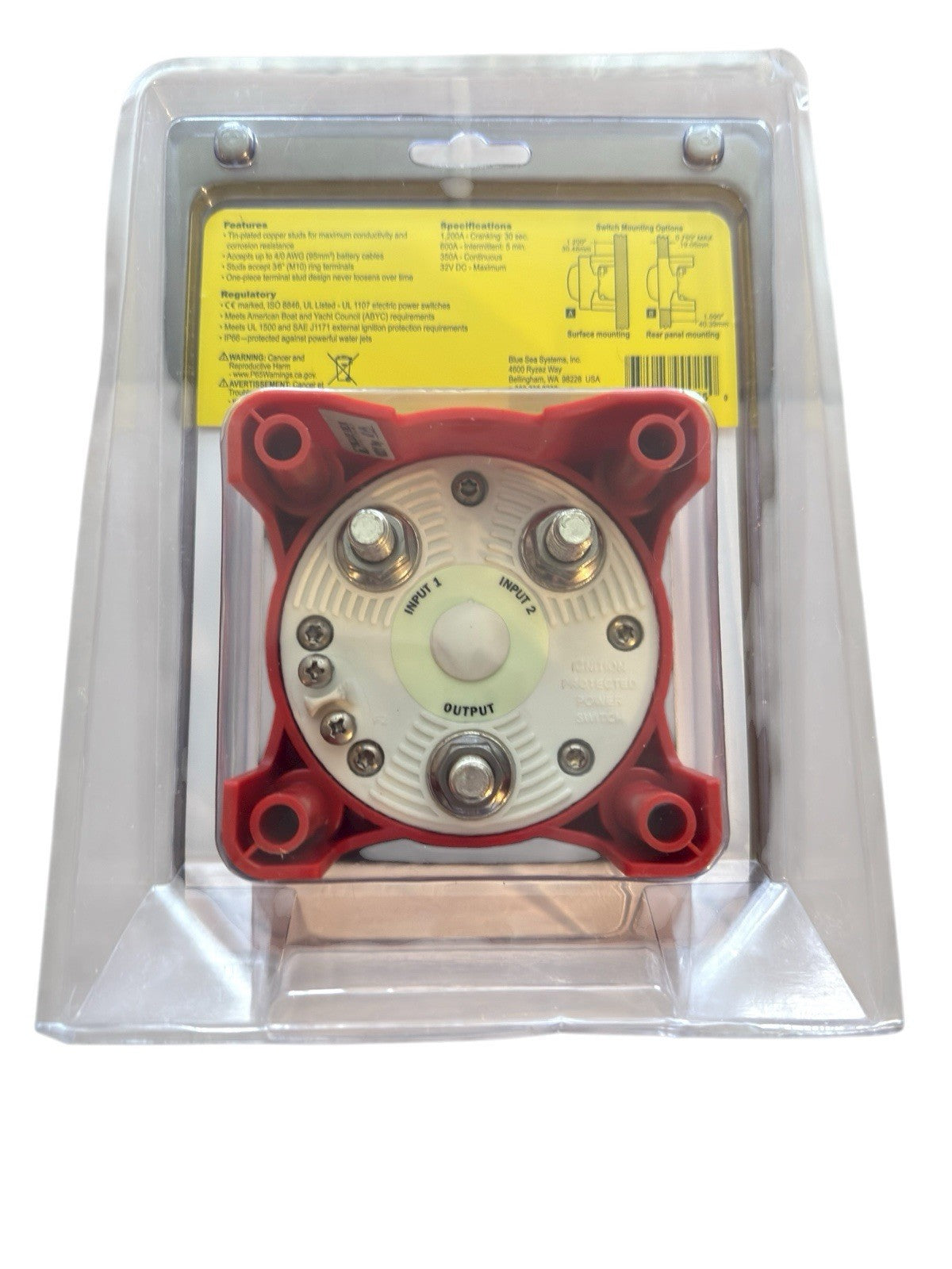 Blue Sea 9002EB-BSS Switch Battery 4 POS W/AFD (FLM- 5) Brand New