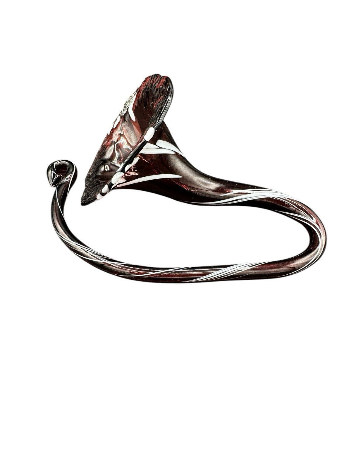 Bud Vase Purple Blown Glass Flower Rare Vintage