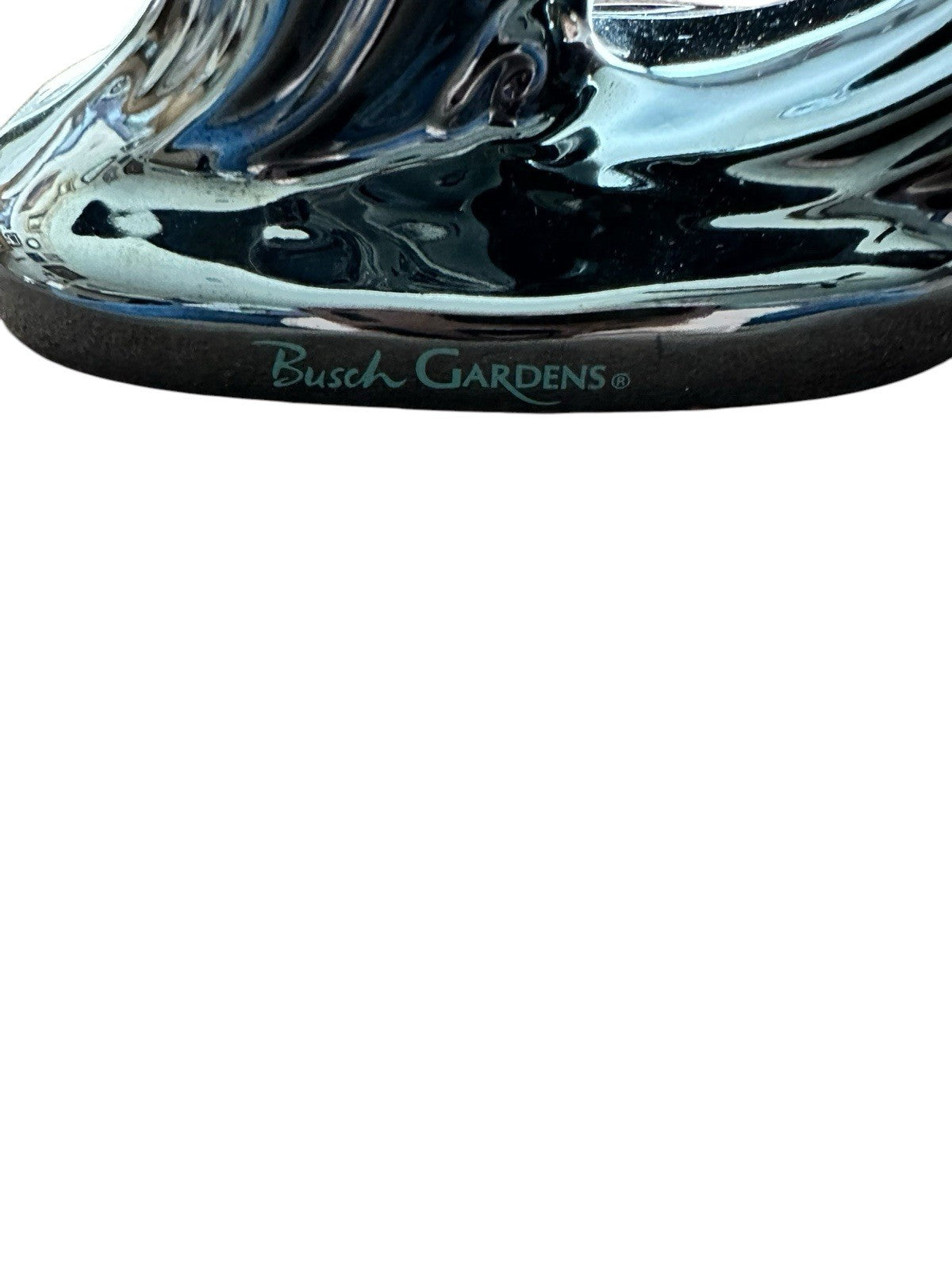 Dolphin Ceramic Statue Busch Gardens 5 1/4” Tall Green Vintage