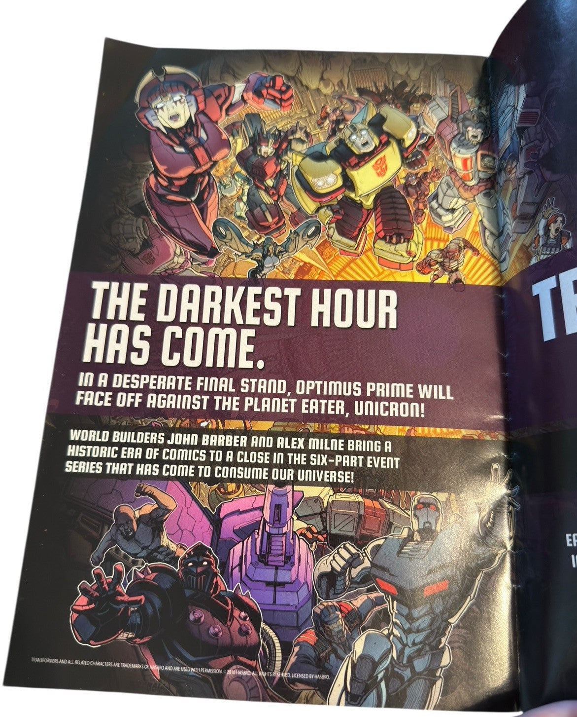 Comic Transformers Unicron No.1 July 2018 First Printing IDW Preowned