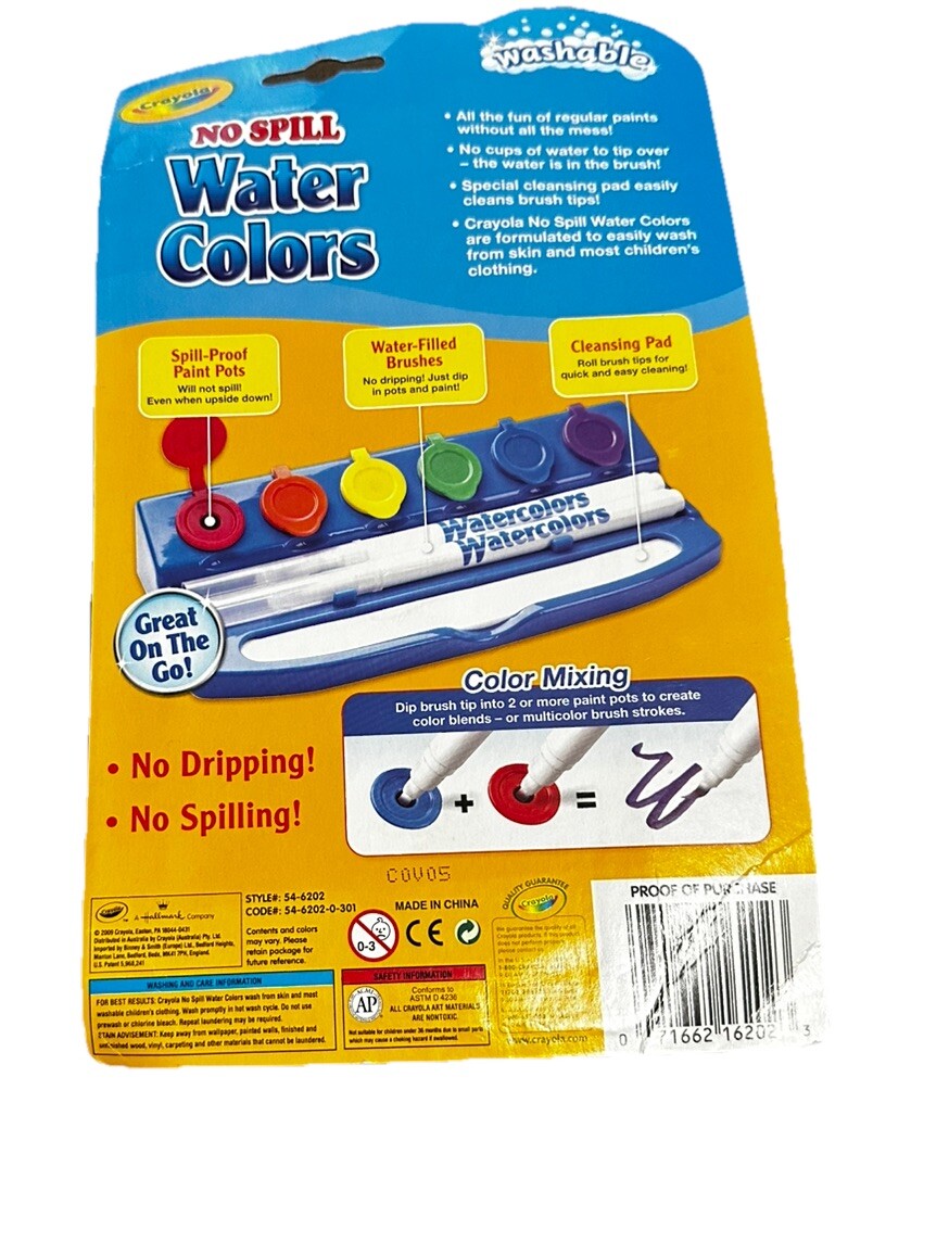 Crayola Paint Pots No Spill Water Colors Washable 2009 Rare New