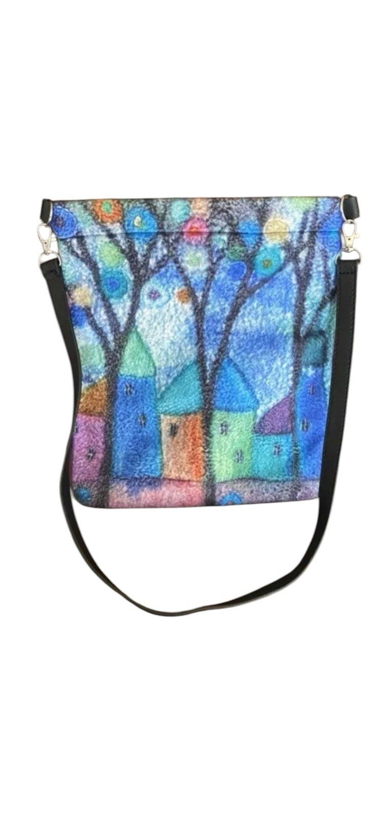 Crossbody Purse Cottage House Village Lightweight Colorful Preowned