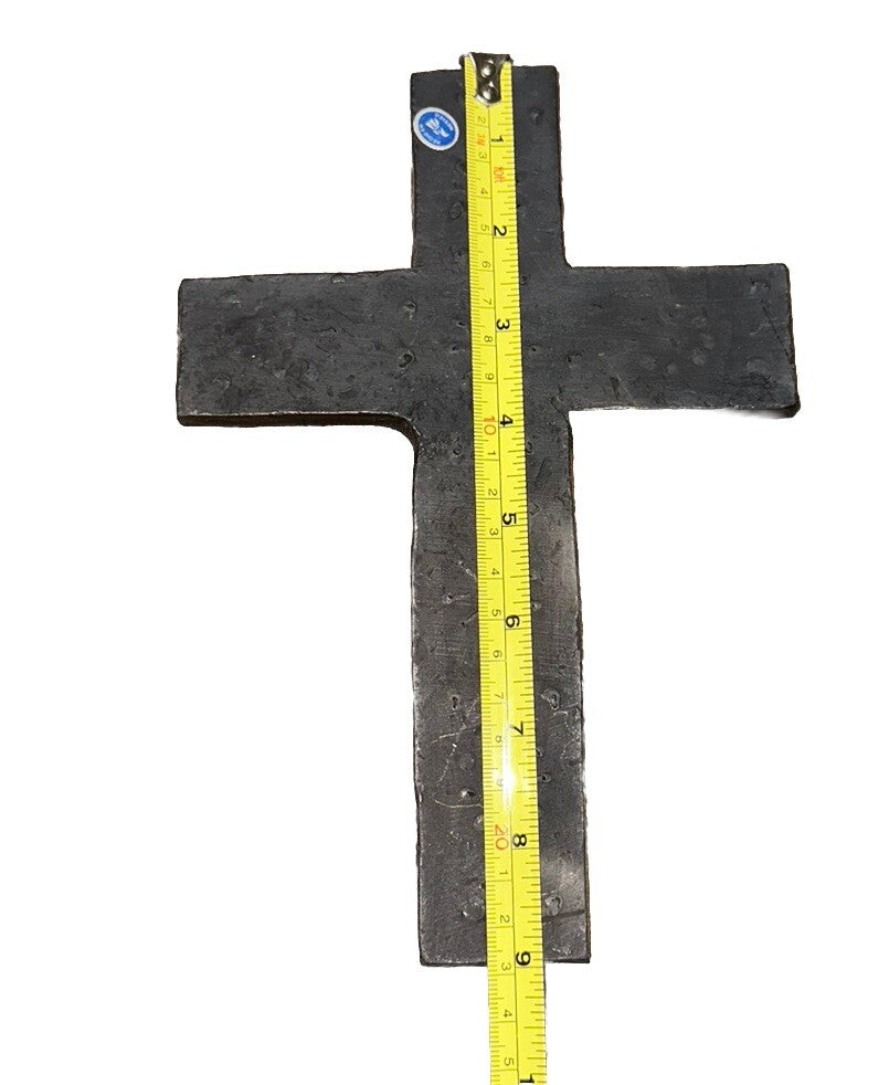 Cross Ornate Stone Religious Decorative Wall Hanging 9” X 6.5” Mexico