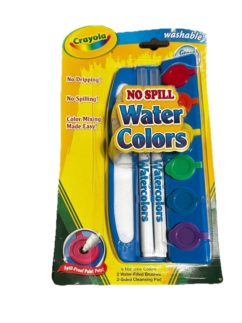 Crayola Paint Pots No Spill Water Colors Washable 2009 Rare New