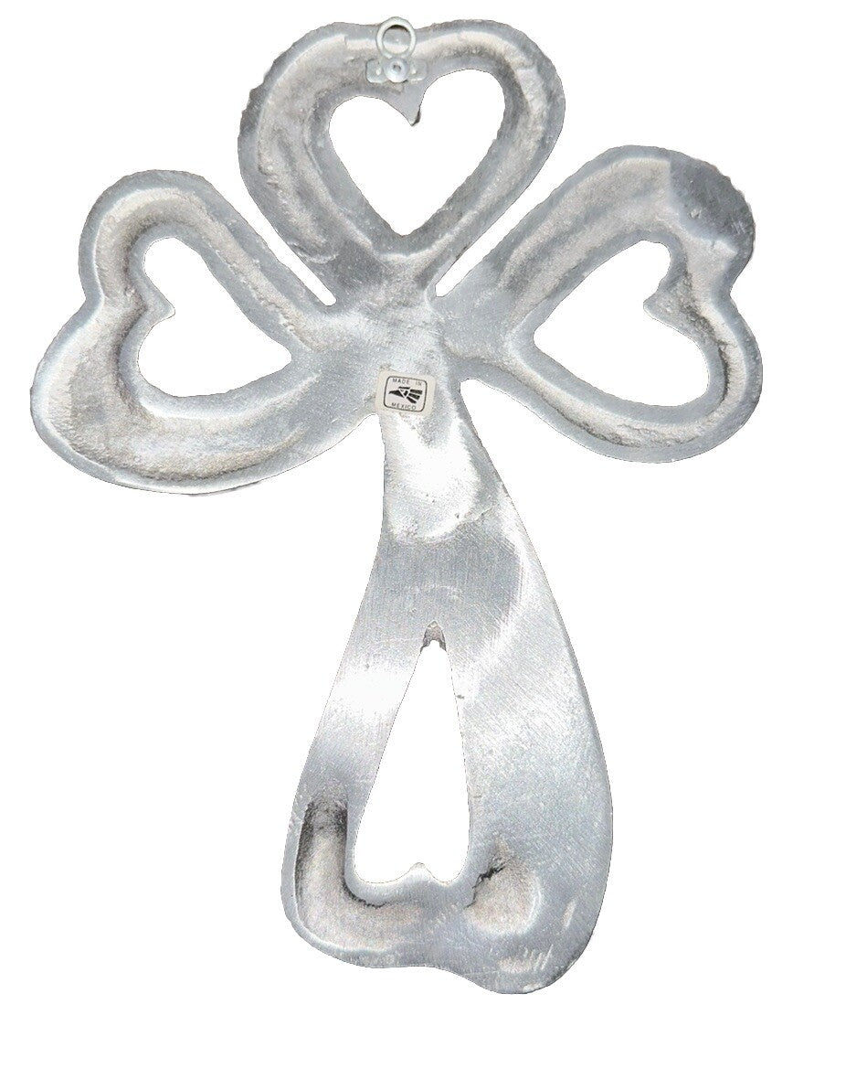 Cross Christian Ornate Mexico 8” Brinson & Collins Aluminum Silver Colored