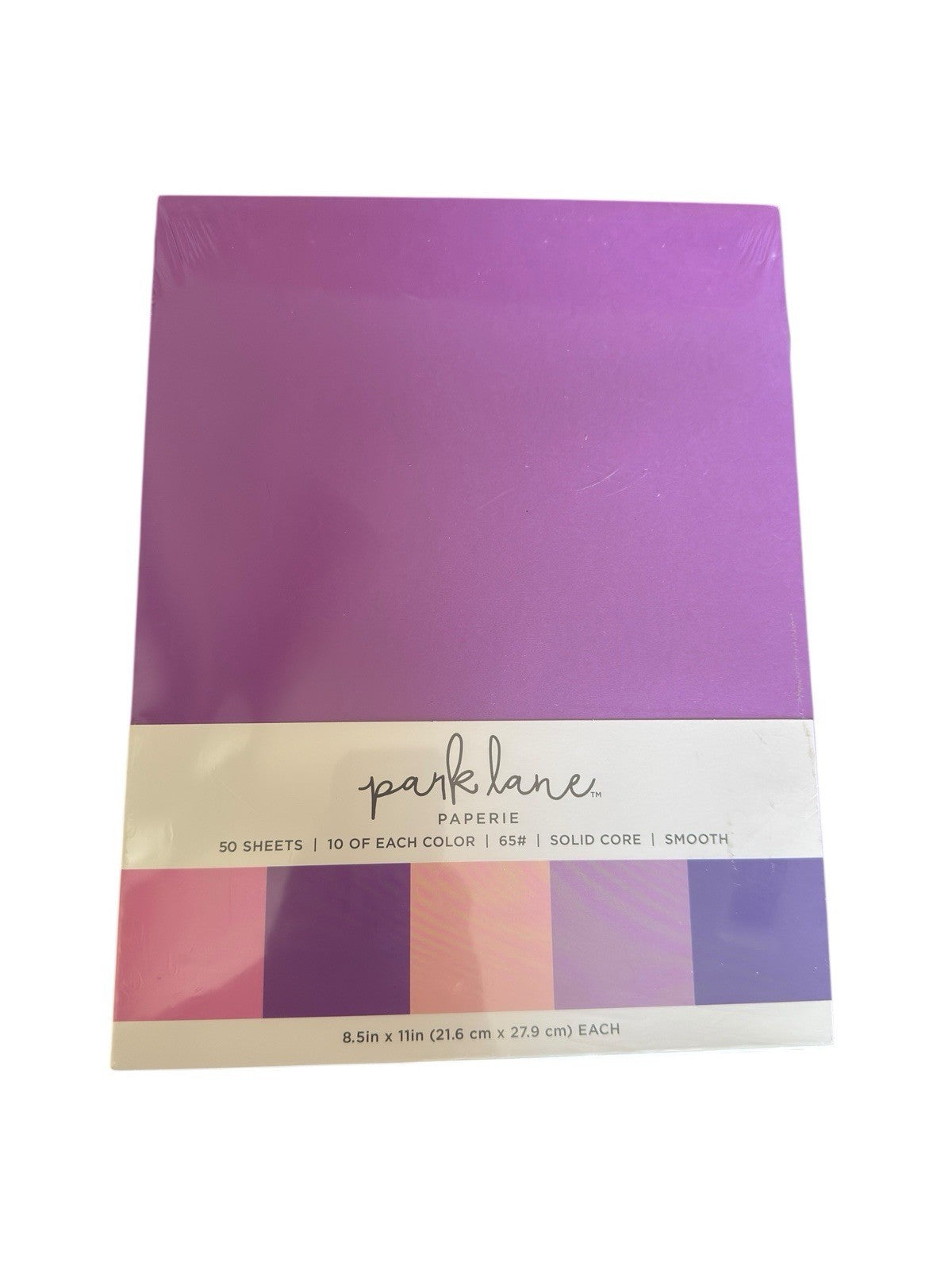 Cardstock 50 Sheet 8.50”x11” Solid Color Smooth Pink, Purple by Park Lane New