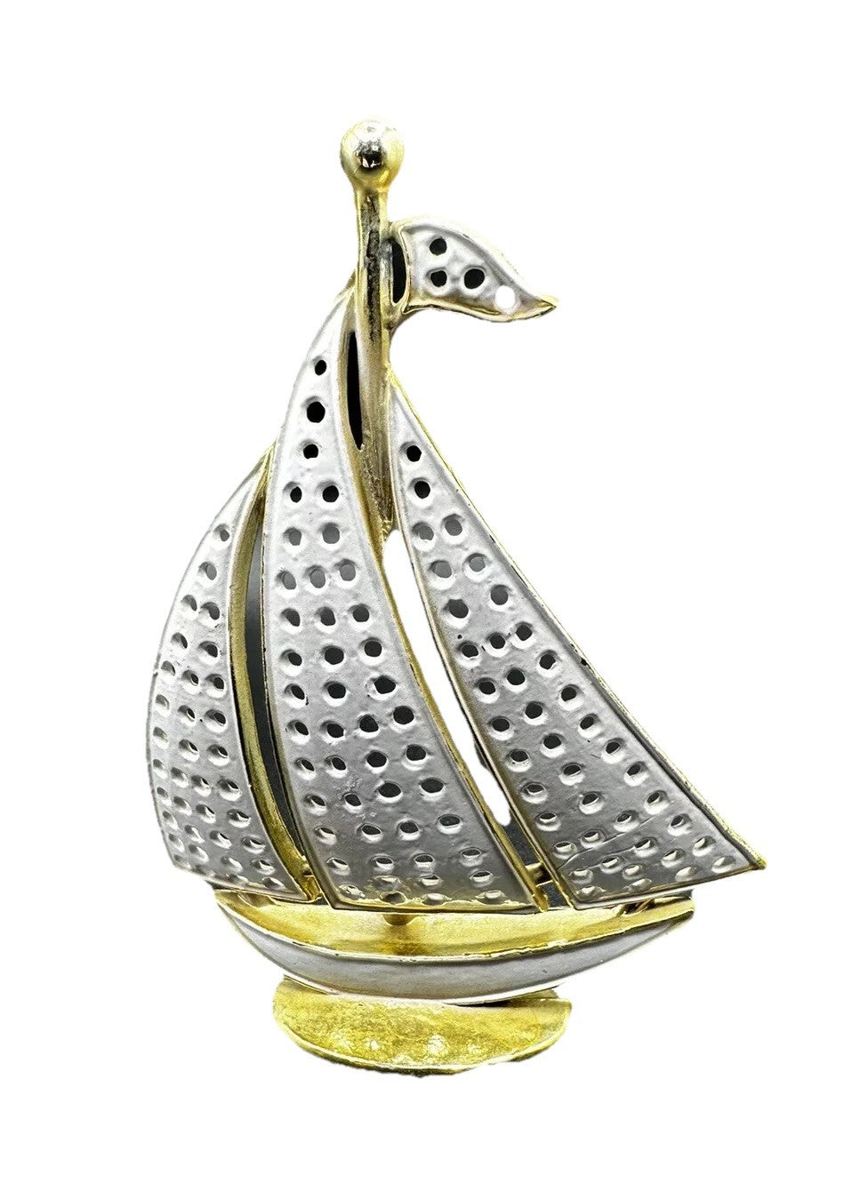 Earring Holder Enameled Sailboat  Torino Vintage