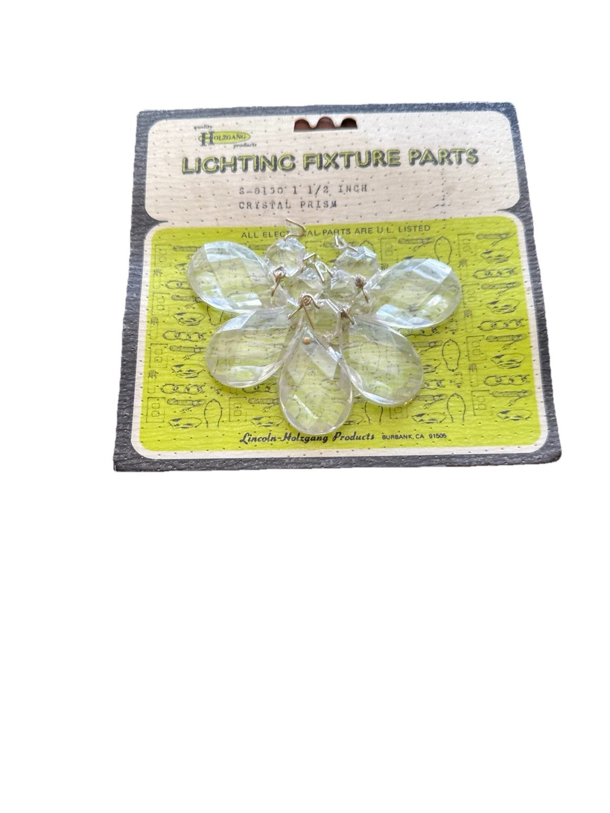 Clear Crystal Prism Lamp Lighting Chandelier Replacement Part 1 1/2" New Vintage