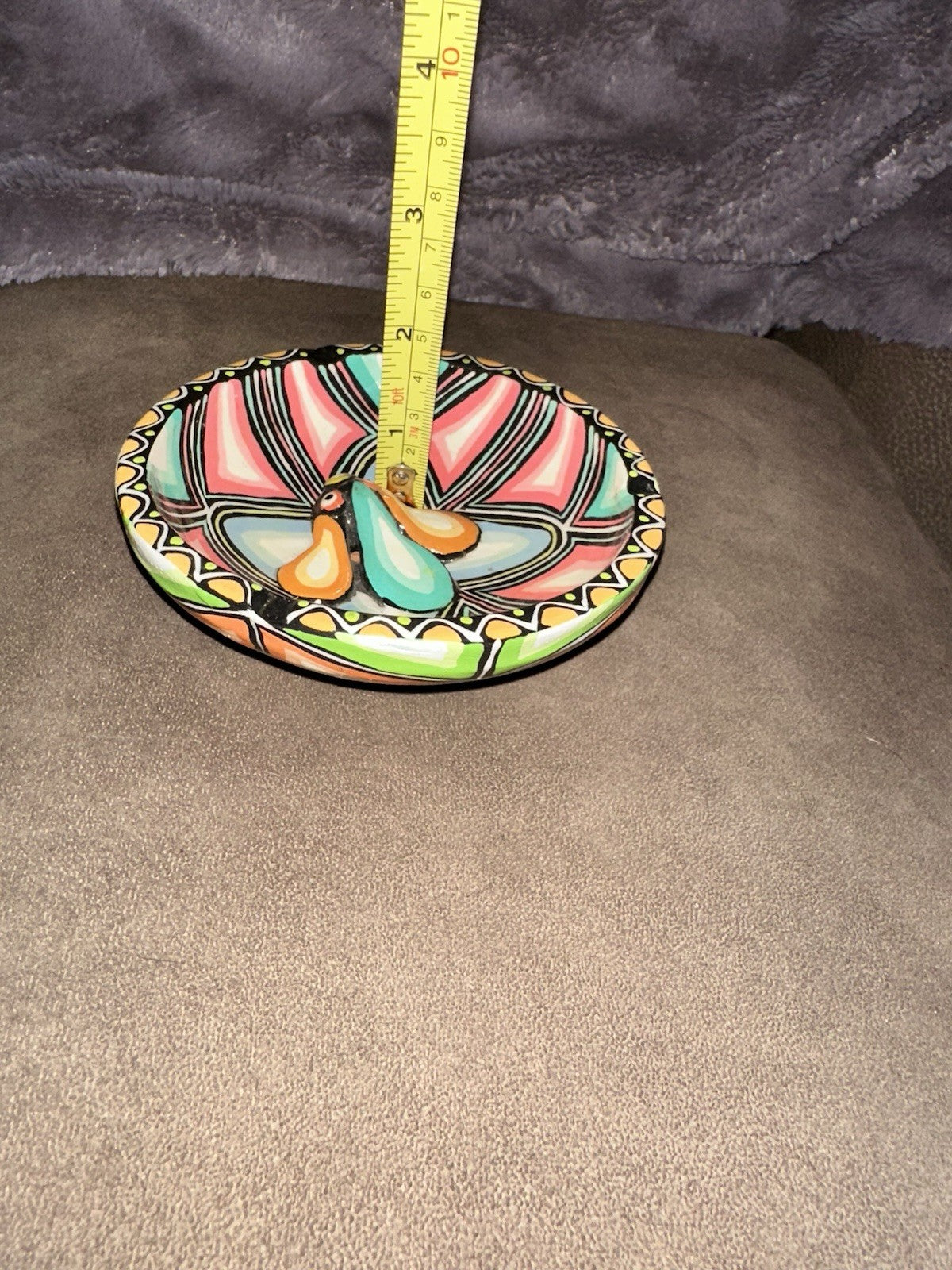 Bowl Fruit 3 Footed Hand Painted Pottery New Vintage