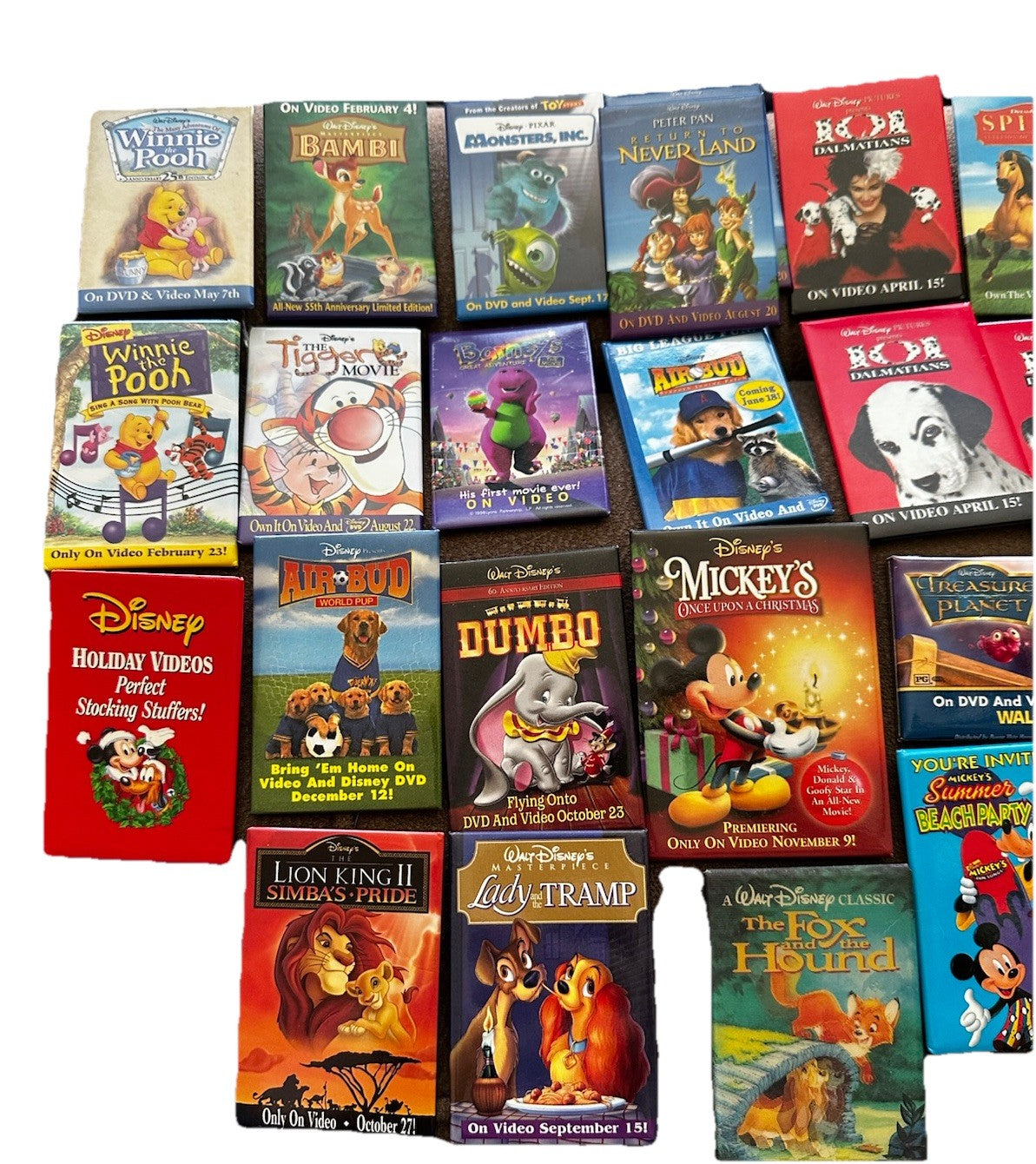 Buttons Of Disney Pinback Home Video Announcements. Preowned (52)