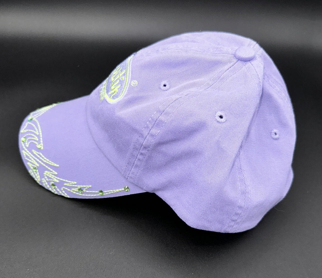 Justin Boots Hat Cap Purple Rhinestone Women’s Adjustable White Embroidery