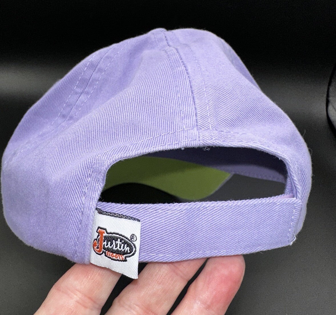 Justin Boots Hat Cap Purple Rhinestone Women’s Adjustable White Embroidery