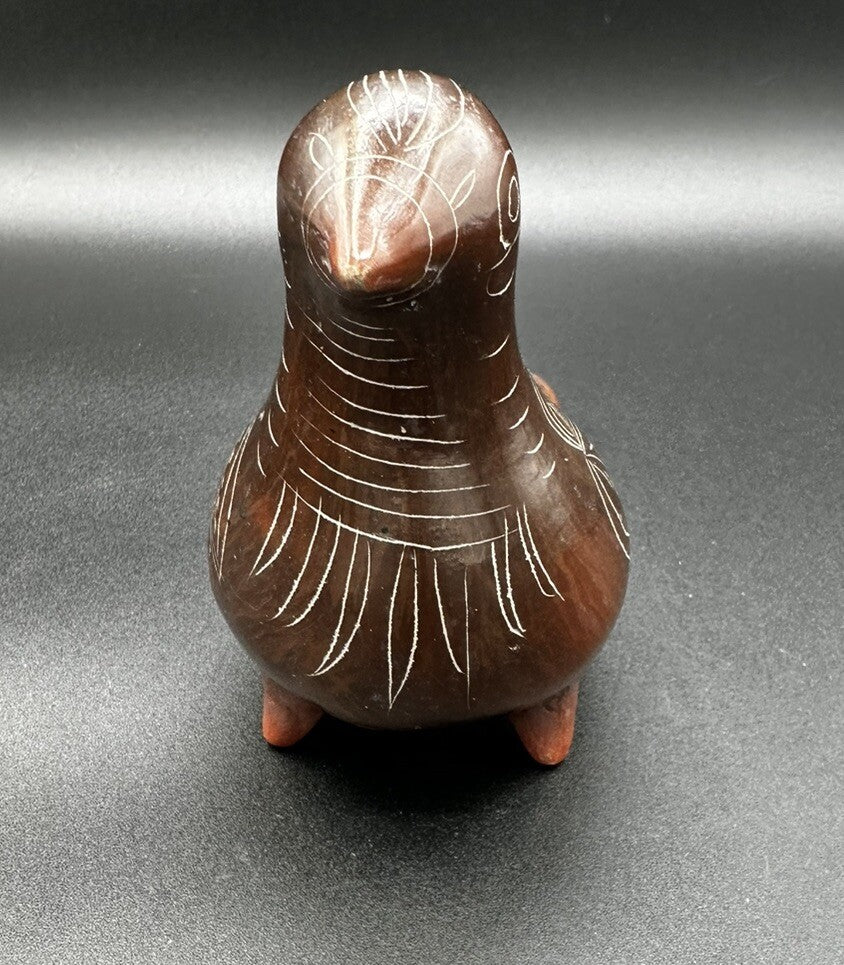 Art Pottery Dove Tonala Monochrome in Brown Mexican Folk