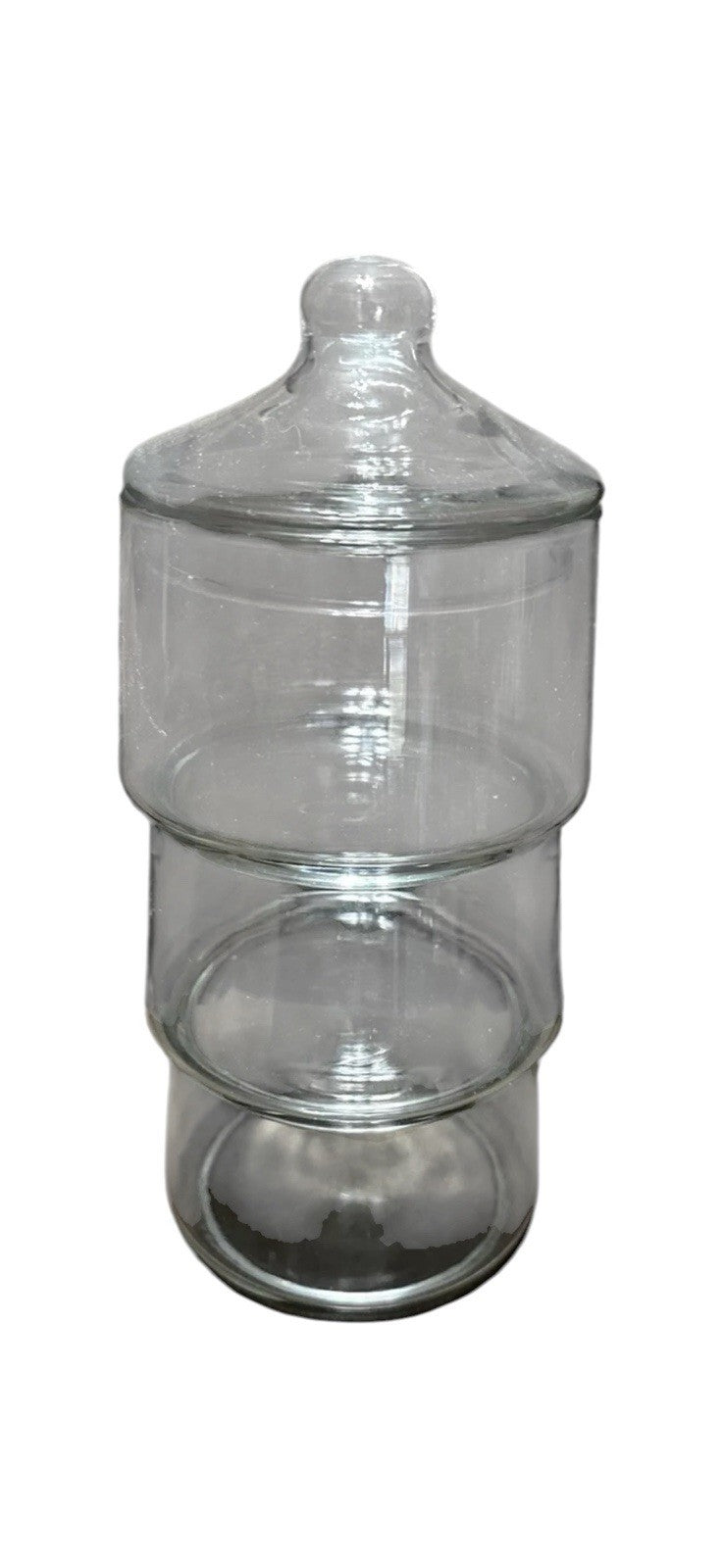 Candy Jars with Cover Storage Container Indiana Glass Staxet 3 Stacking 9.5” Vtg