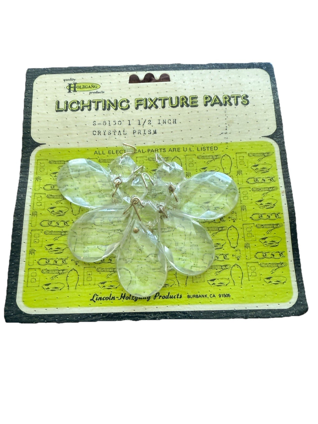 Clear Crystal Prism Lamp Lighting Chandelier Replacement Part 1 1/2" New Vintage