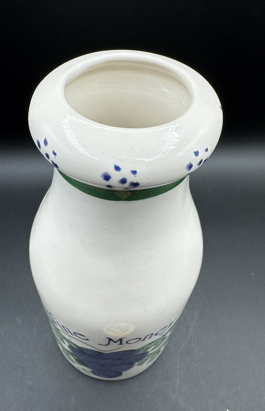 Coin Bank Wine Money Milk Jug Grapes Vines Hand Painted Crock Shop Santa Ana CA