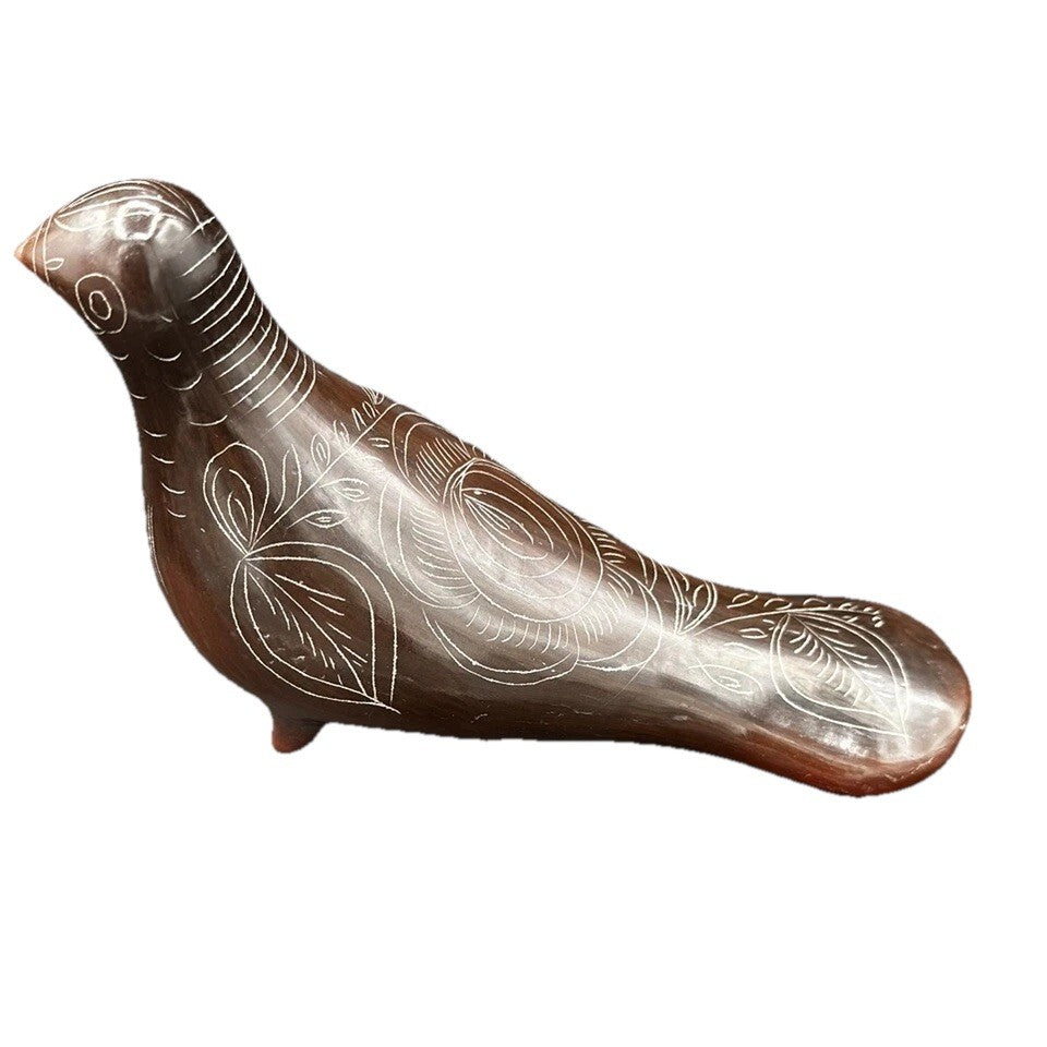 Art Pottery Dove Tonala Monochrome in Brown Mexican Folk