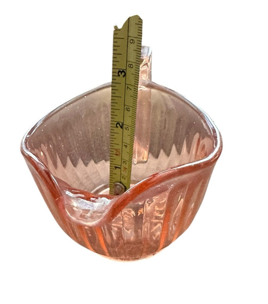 Creamer And Sugar Imperial Pink Depression Glass Open Handle Bowl Vintage