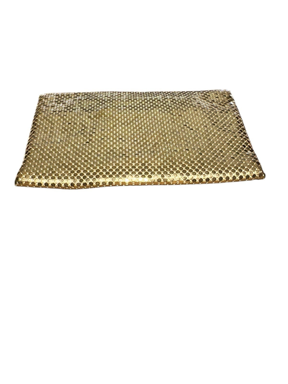 Clutch With Crystal Closure Whitting and Davis Gold Mesh Evening Vintage