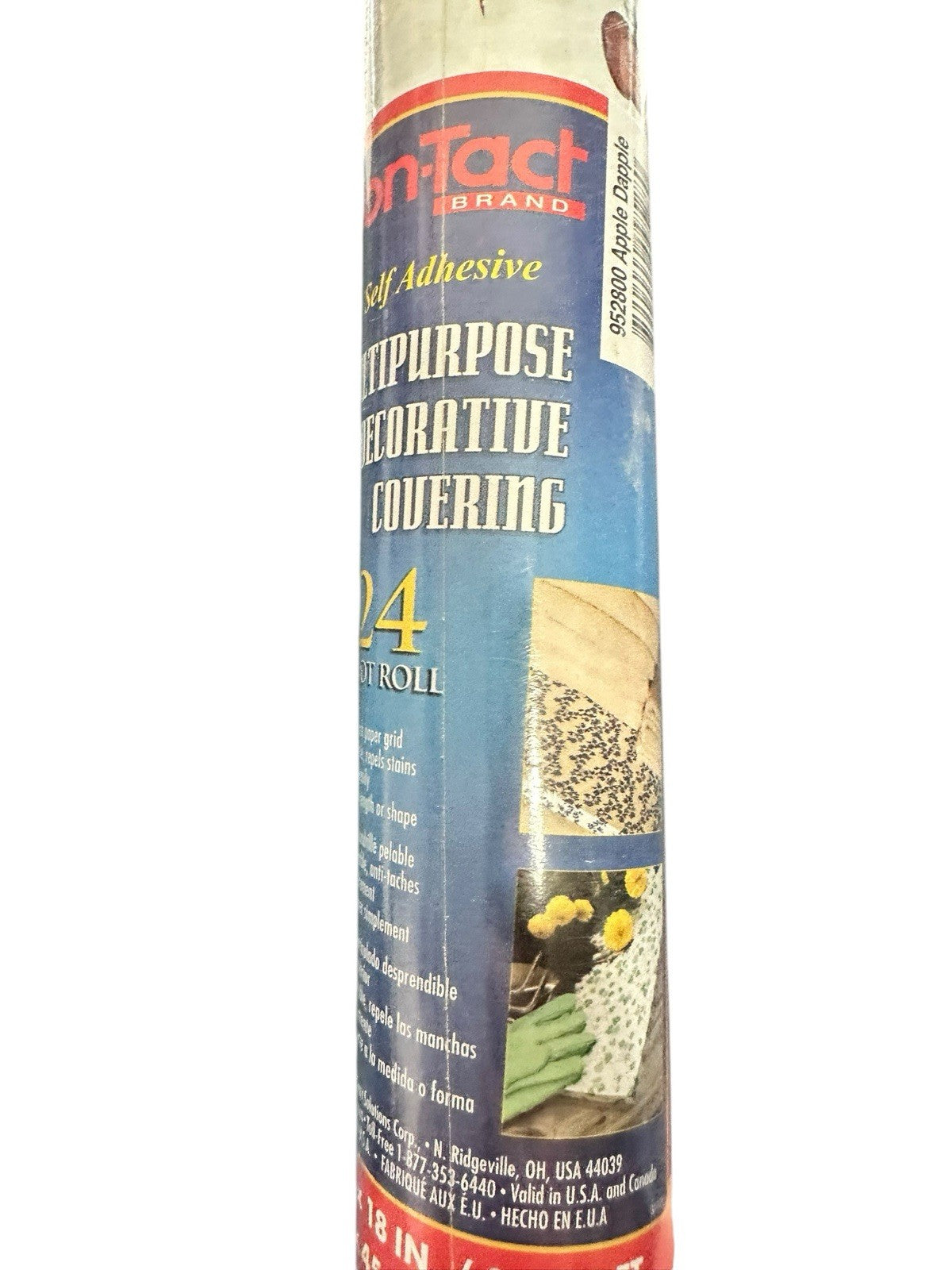 Con-Tact Self Adhesive Decorative Contact Paper Apple Dapple Print 24’ 2002 New