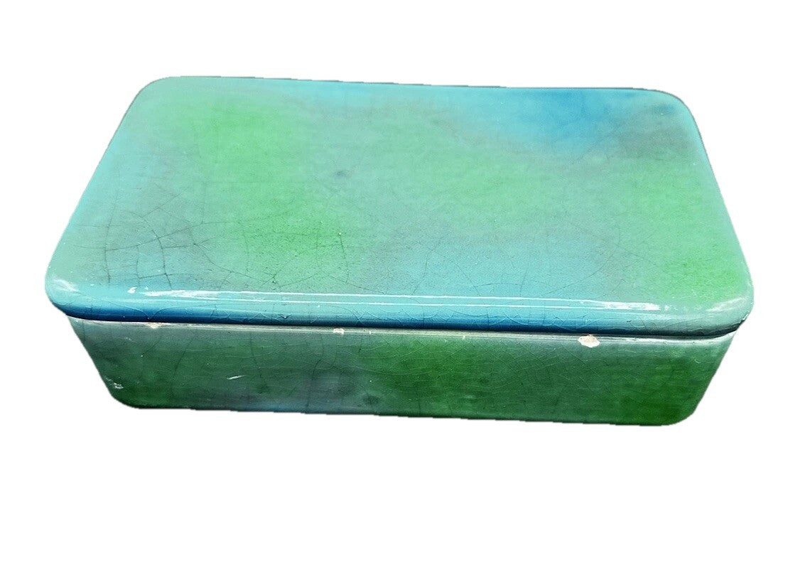 Cigarette Mid Century Italian Pottery Dark Green Box Raymor Vintage