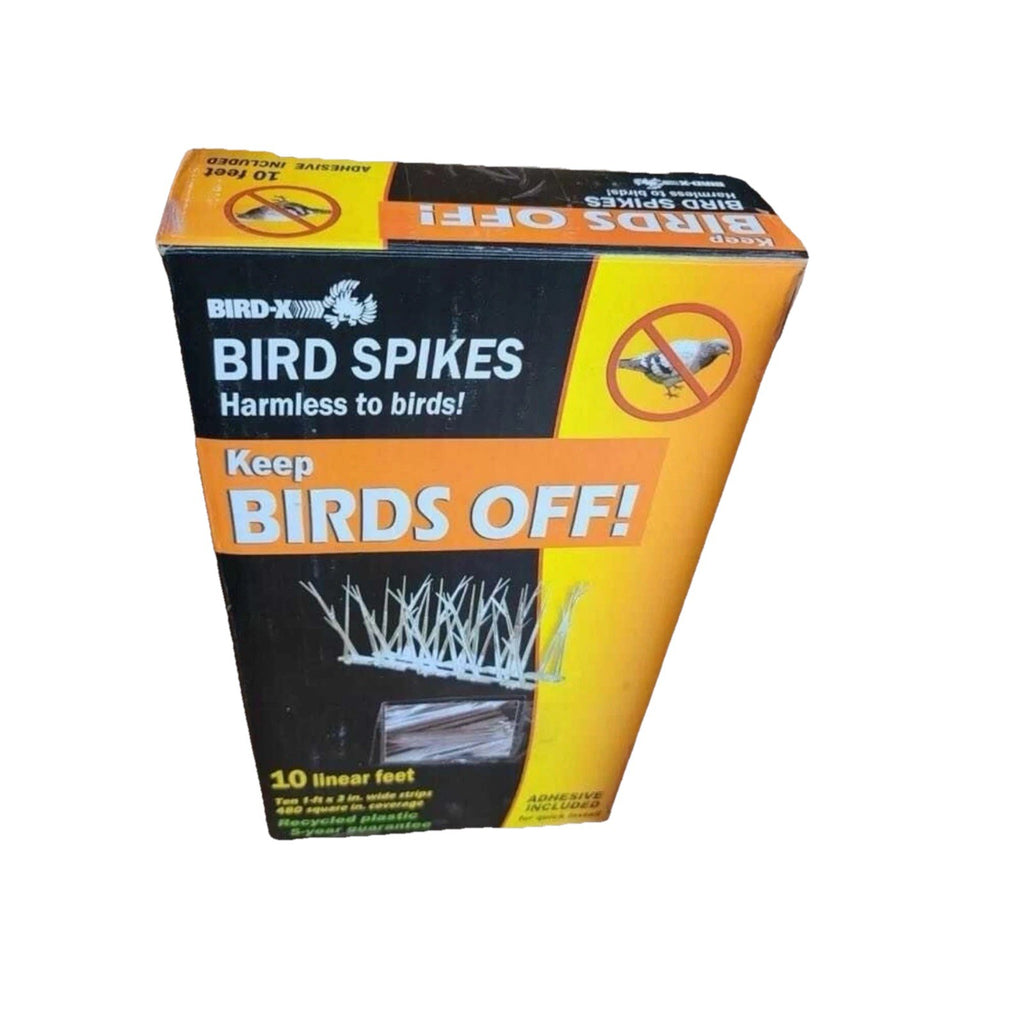 Bird-X Polycarbonate Bird Spikes Bird Deterrent 10ft Kit with Adhesive New