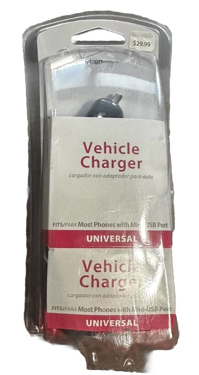 Cell Phone Car Charger with Mini-USB Port Verizon Universal New