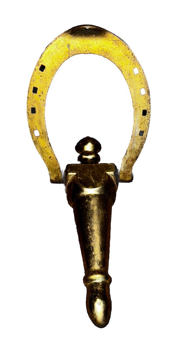 Door Knocker  7"  Equestrian Decor Solid Brass Horseshoe Vintage