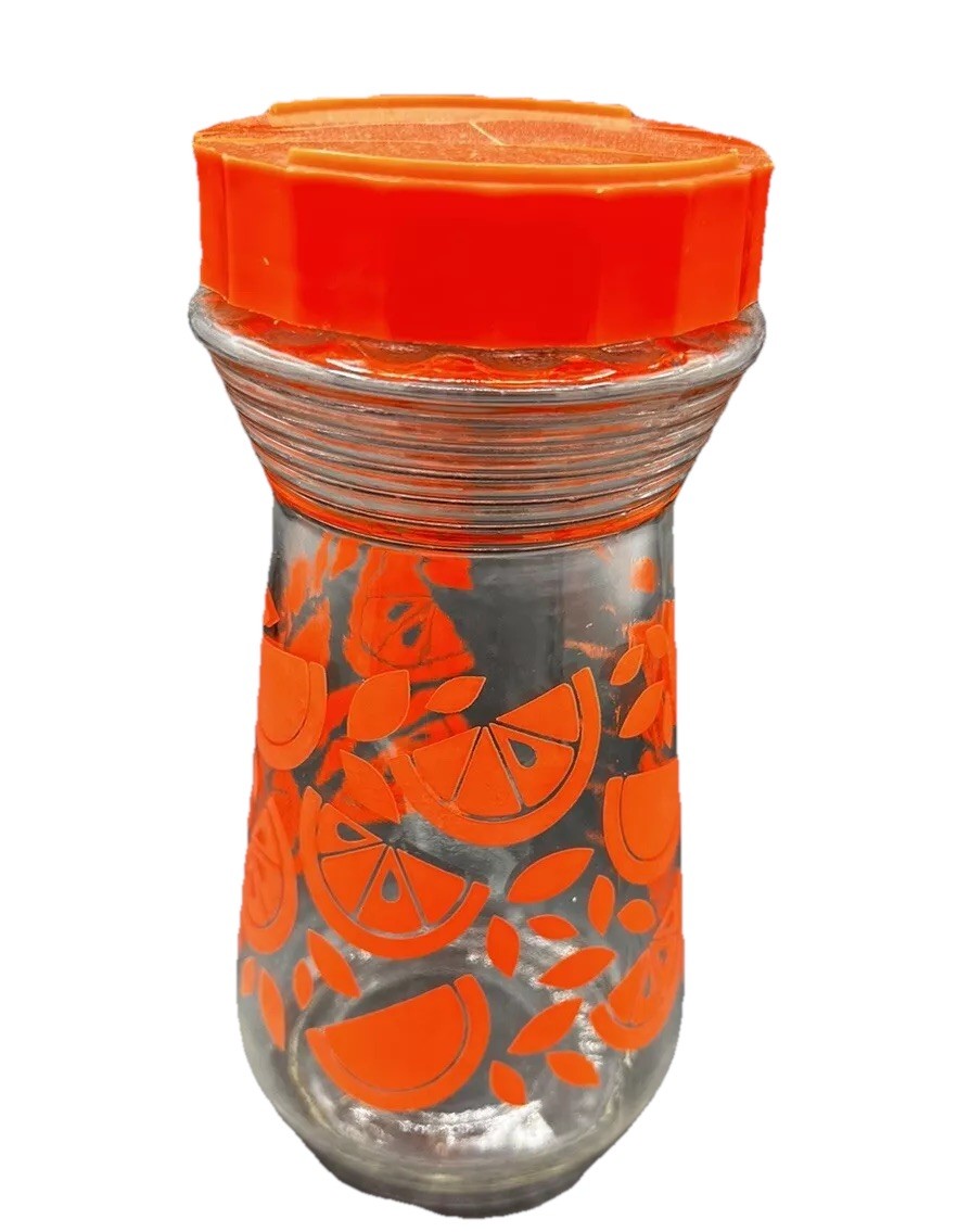 Carafe 24oz Anchor Hocking Orange Juice Glass Lidded Vintage