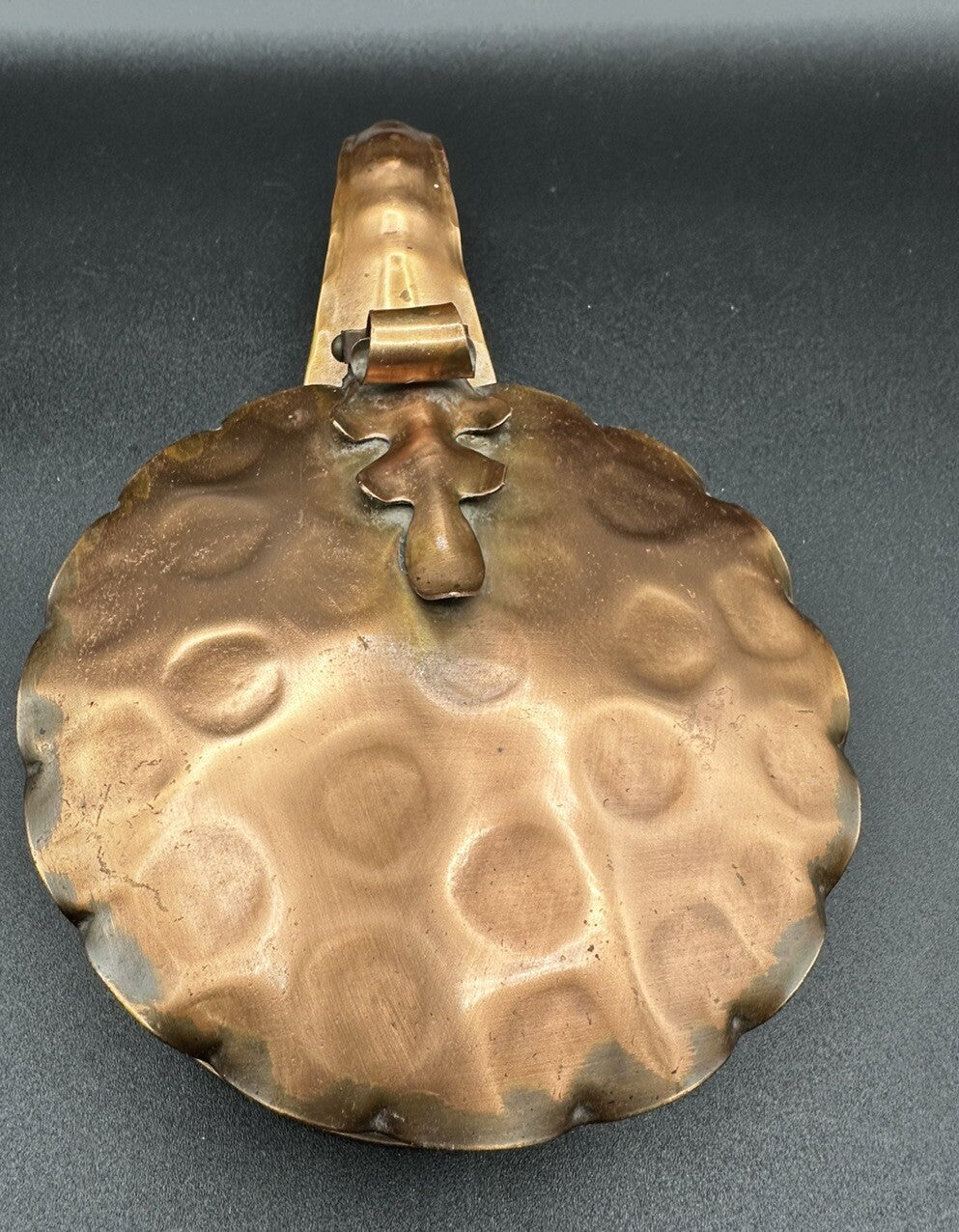 Crumb Catcher Gregorian Silent Butler Flip Top Solid Copper Vintage