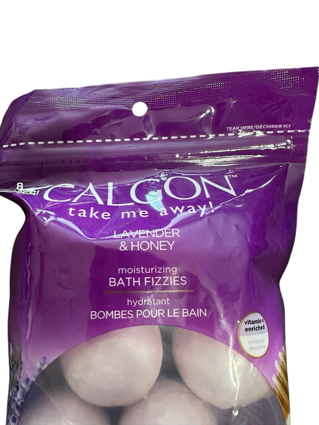 Bath Fizzies Bombs Lavender & Honey 8 Count Discontinued Calgon Moisturizing New