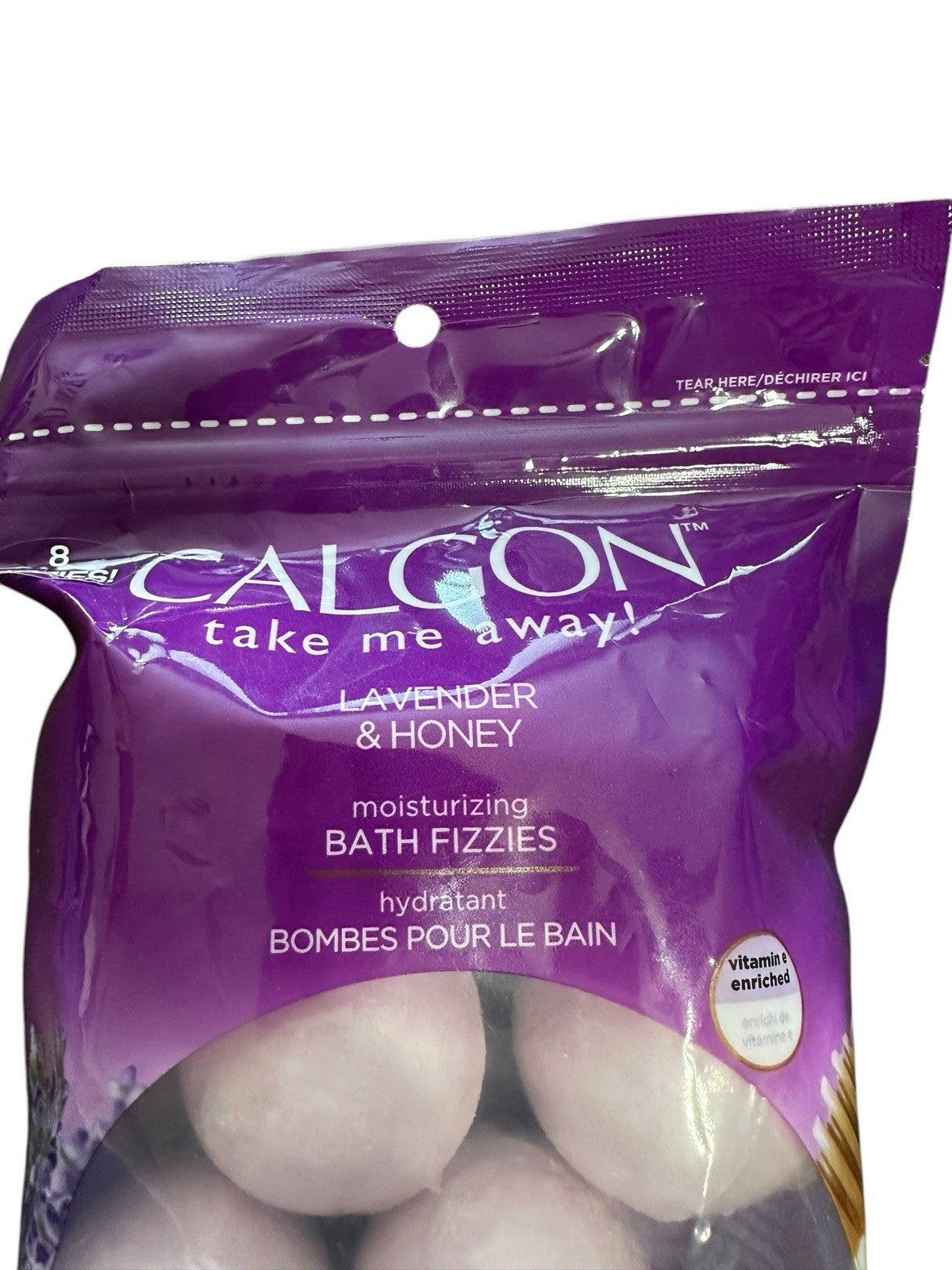 Bath Fizzies Bombs Lavender & Honey 8 Count Discontinued Calgon Moisturizing New