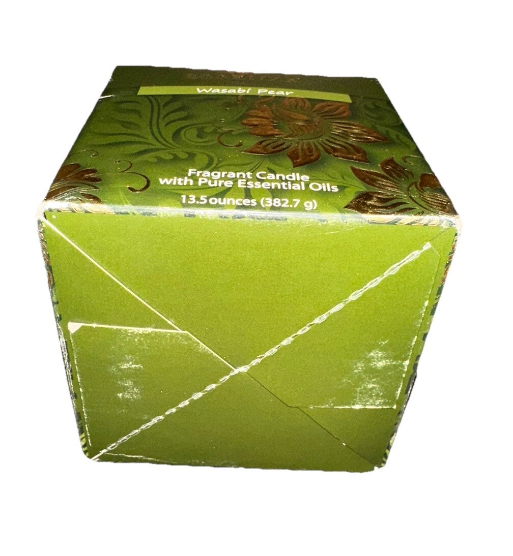 Candle Wasabi Pear Essenza 13.5 oz Fragrance Spa Pure Essential Oil W/Box New