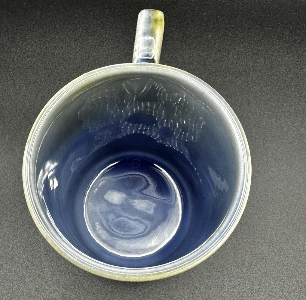 Cup Ireland Porcelain Green Blue Glaze 4”  Irish Vintage