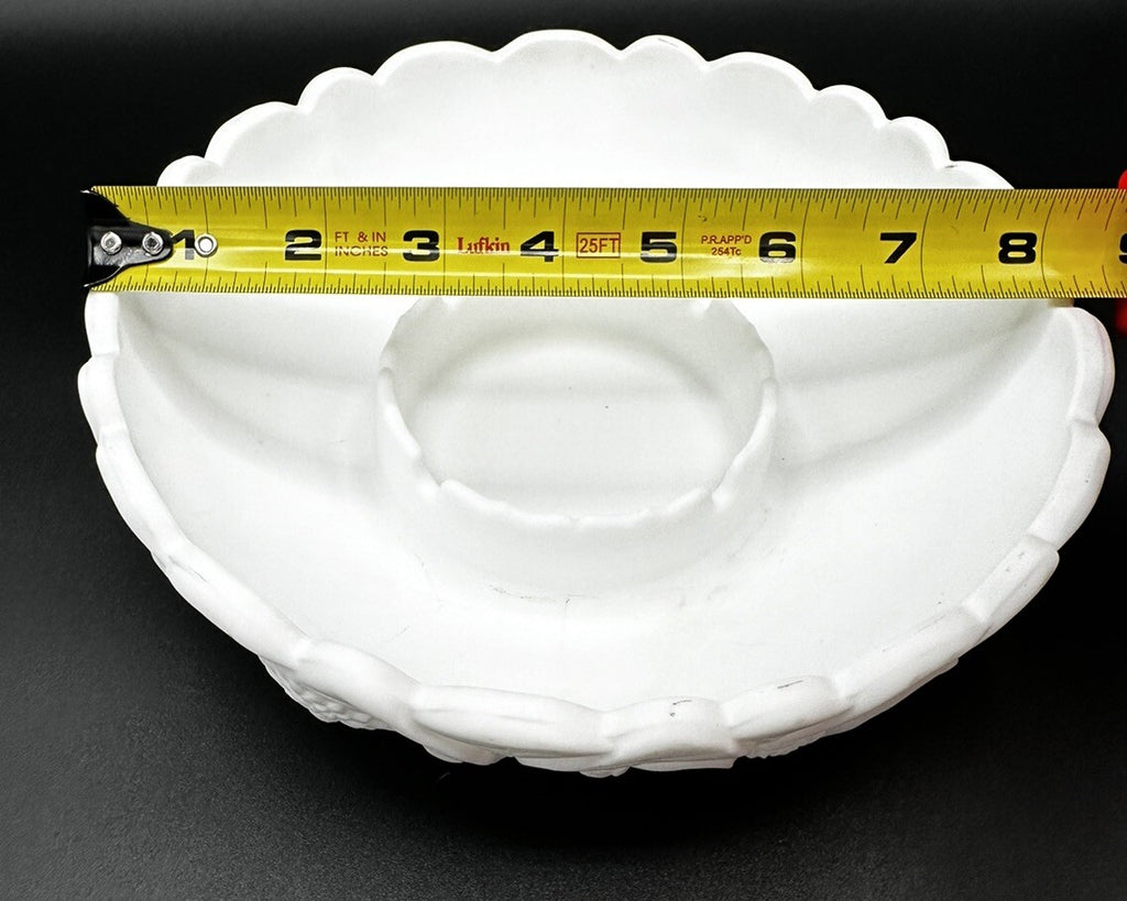 Ashtray, Trinket Dish,  8.5" Fenton Satin White Water Lily Vintage