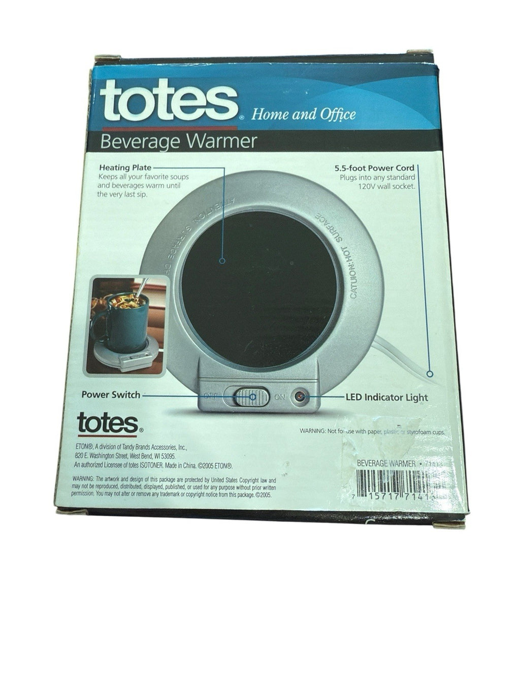 Coffee Mug Warmer Model #71413 Home And Office Hot Plate Totes Electronic New