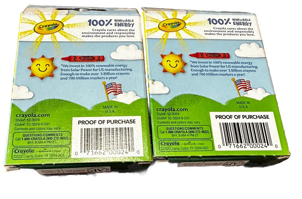 Crayola Crayons 24 Pack Lot Of 2 Nontoxic 48 Total Crayons New